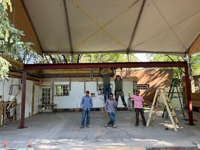 Beam installed for 2nd story